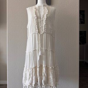 New York & Company White Boho Dress
